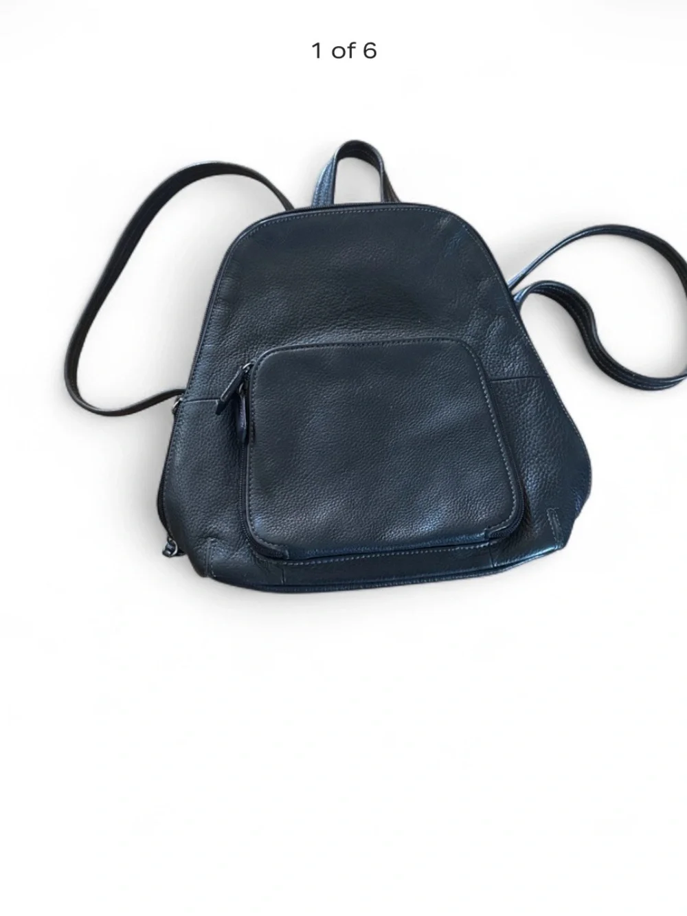 Tignanello black leather sling backpack